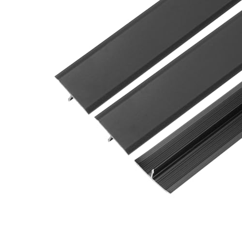 T Übergangsschiene Aluminium Übergangsschienen für Schwellen Fliesen Holzböden Teppich(Size:40mm,Color:Schwarz) von KDQRMVV