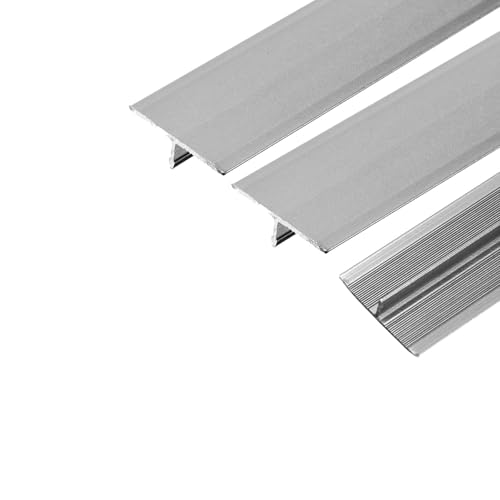 T Übergangsschiene Aluminium Übergangsschienen für Schwellen Fliesen Holzböden Teppich(Size:6mm,Color:Iron Gray) von KDQRMVV