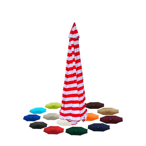 Terrassenschirm-Ersatzdach 6/8Rippen Markttischschirm Ersatzoberteil(Size:6Ribs 200cm/6.5ft,Color:Red and white) von KDQRMVV