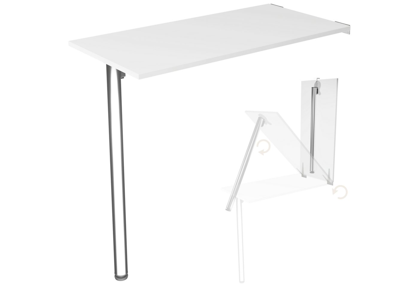 KDR Produktgestaltung Klapptisch Wandklapptisch Esstisch Küchentisch Schreibtisch Wand Tisch Klappbar, Weiß von KDR Produktgestaltung