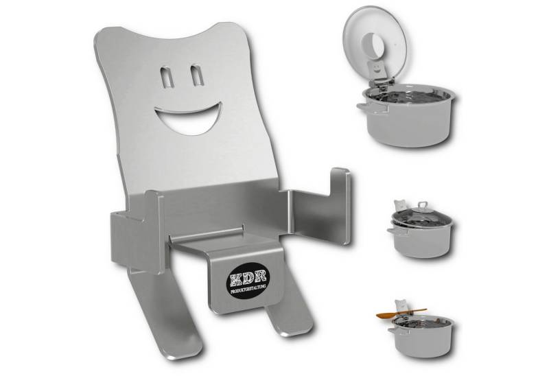 KDR Produktgestaltung Kochtopf Topfdeckelhalter Überkochschutz Deckel Halter Heber Ablage Kochlöffel, (1-tlg), 1x Halter von KDR Produktgestaltung