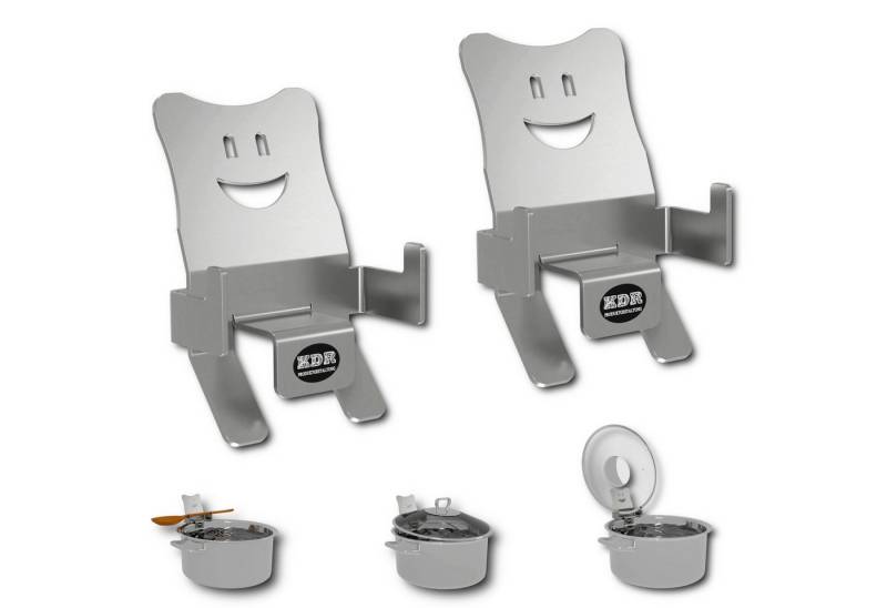 KDR Produktgestaltung Kochtopf Topfdeckelhalter Überkochschutz Deckel Halter Heber Ablage Kochlöffel, (2-tlg), 2 Stück von KDR Produktgestaltung