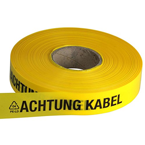 ACHTUNG KABEL Trassen-Warnband/Trassenband/Warnband/Band 250 m x 40 mm, gelb von KDS