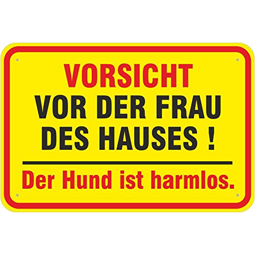 Aufkleber Vorsicht vor der Frau des Hauses PVC Folie selbstklebend 20 x 30 cm von KDS