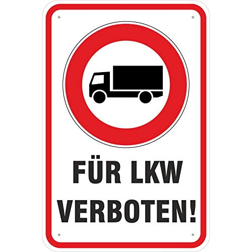 Schild Einfahrt/Durchfahrt für LKW verboten aus Aluminium-Verbundmaterial 3mm stark 40 x 60 cm von KDS