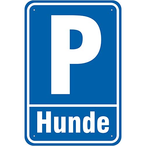 Schild Parkplatz/Parken Hunde, Hundeparkplatz aus Aluminium-Verbundmaterial 3mm stark 20 x 30 cm von KDS