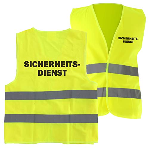 1 Stück Warnweste SICHERHEITSDIENST Sicherheitsweste mit Druck auf Rücken und Brust von KDS