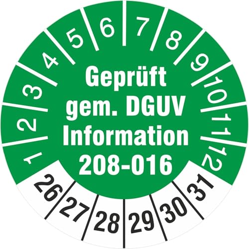 10 Prüfetiketten 18 mm geprüft nach DGUV 208-016 Leitern und Tritte Prüfplaketten 2026-31 von KDS