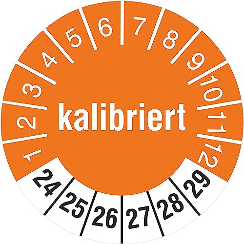10 Prüfetiketten kalibriert 2024-2029 Aufkleber Prüfplakette 30 mm von KDS