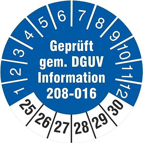 100 Prüfetiketten 30 mm geprüft DGUV Information 208-016 Leitern und Tritte 2025-2030 von KDS