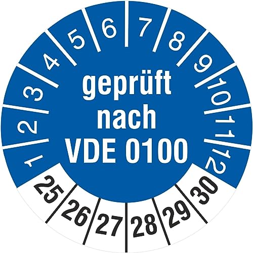 200 Prüfetiketten geprüft nach VDE 0100 2025-2030 30 mm Prüfplaketten von KDS
