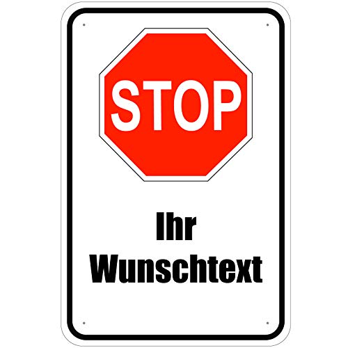 40 x 60 cm Schild Stop Stopschild personalisierbar mit eigenem Text Druck von KDS