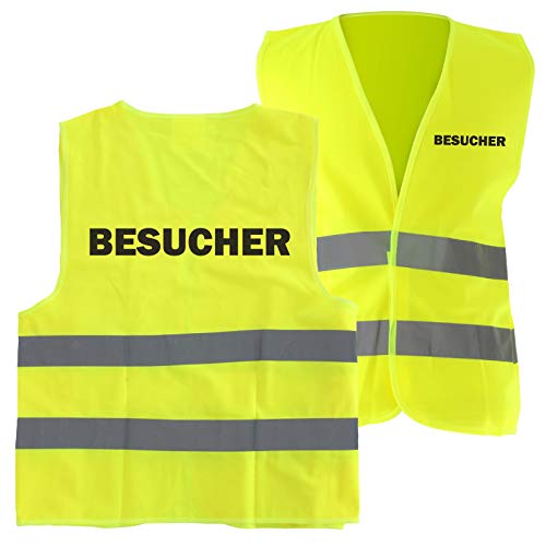 5 Stück Warnweste BESUCHER Sicherheitsweste mit Druck auf Rücken und Brust von KDS