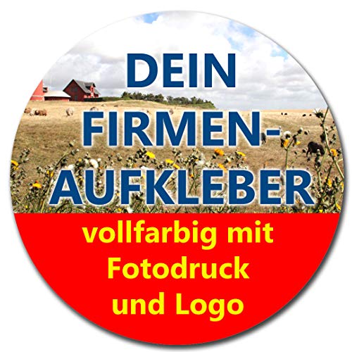 50 Aufkleber RUND 8 cm Firmenaufkleber von Ihrer Datei mit Logo Firmenlogo von KDS