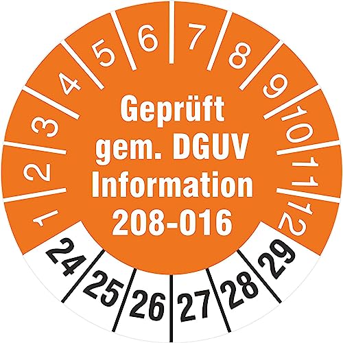 50 Prüfetiketten geprüft DGUV Information 208-016 30 mm Leitern und Tritte 2024 bis 2029 von KDS