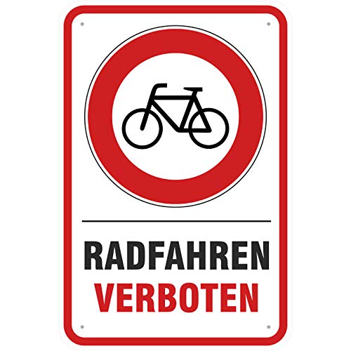 Aufkleber 20 x 30 cm Radfahren verboten von KDS