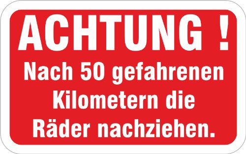 Aufkleber Reifen Winterreifen Radmuttern Räder nachziehen nach 50 km 50 Stück Aufkleber Reifen Winterreifen Radmuttern Räder nachziehen nach 50 km 50 Stück von KDS