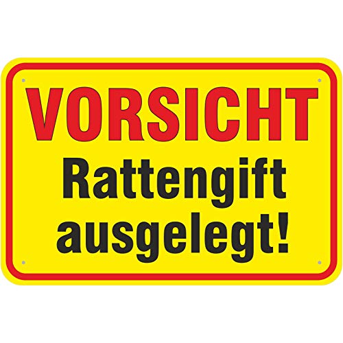 Aufkleber Vorsicht Achtung Rattengift ausgelegt PVC Folie selbstklebend 20 x 30 cm von KDS