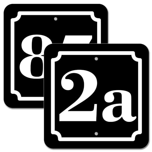 Hausnummer Schild Aluverbund 10x10 cm schwarz für Zaun Gartentor Tür von KDS