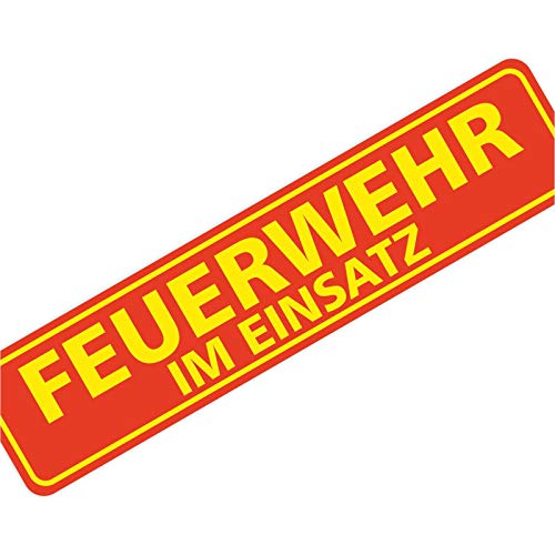 Magnetschild Magnettafel Feuerwehr im Einsatz 300x70 mm 0,9 mm stark haftend runde Kanten von KDS