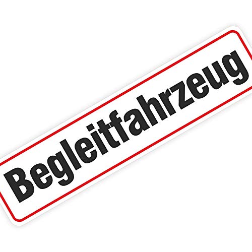 Magnetschild Magnettafel Schild Begleitfahrzeug 300x70 mm 0,9 mm stark haftend runde Kanten von KDS