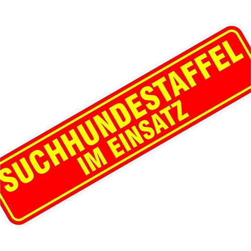 Magnetschild Magnettafel Schild Suchhundestaffel im Einsatz 300x70 mm 0,9 mm stark haftend runde Kanten von KDS