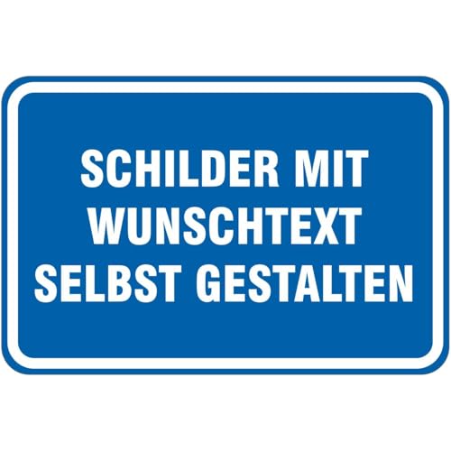 Schild 45x30 cm Blau mit weißem Rahmen mit Wunschtext selbst gestalten Schild 45x30 cm Blau mit weißem Rahmen mit Wunschtext selbst gestalten von KDS