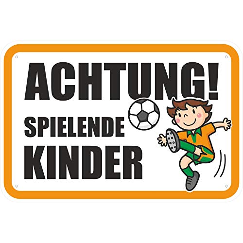 Schild Achtung/Vorsicht spielende Kinder 1 aus Aluminium-Verbundmaterial 3mm stark 40 x 60 cm von KDS