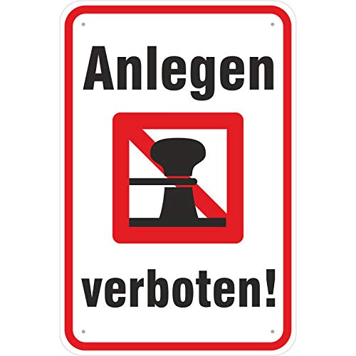 Schild Anlegen verboten/Anlegeverbot aus Aluminium-Verbundmaterial 3mm stark 40 x 60 cm von KDS