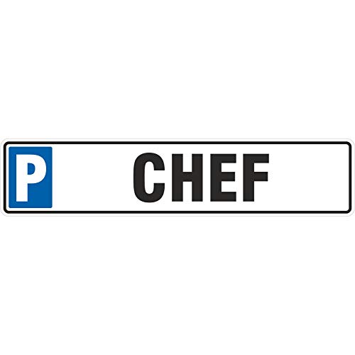 Schild Chefparkplatz 50 x 11 cm Autoschild Alu-Verbund stabil Parkplatz Chef von KDS
