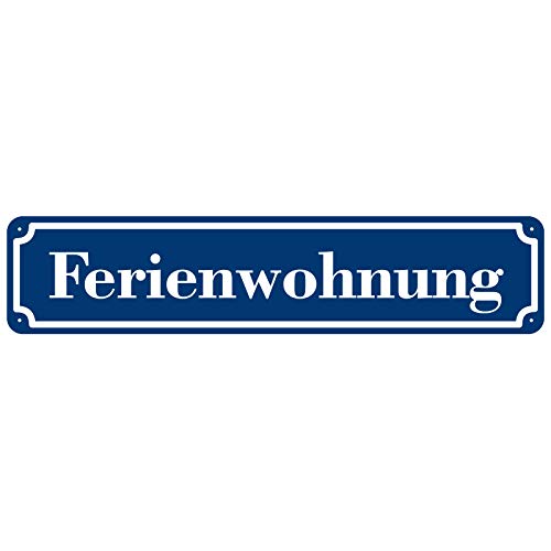 Schild FERIENWOHNUNG Straßenschild wie Emailleschild Schild FERIENWOHNUNG Straßenschild wie Emailleschild von KDS