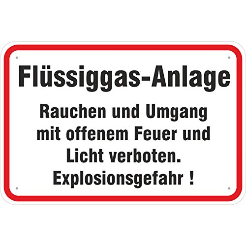 Schild Flüssiggasanlage aus Aluminium-Verbundmaterial 3mm stark 20 x 30 cm Anlage Flüssiggas von KDS