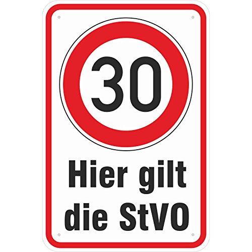 Schild Hier Gilt die StVO 30 kmh Fahren aus Aluminium-Verbundmaterial 3mm stark 40 x 60 cm von KDS