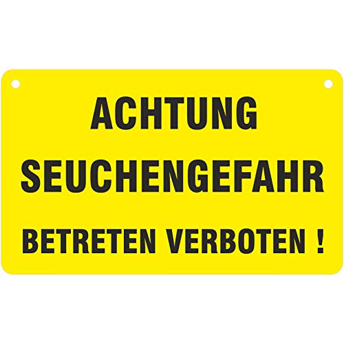 Schild Seuchengefahr Weidezaunschild Warnschild Weide 120 x 200 mm aus PVC 2mm stark von KDS