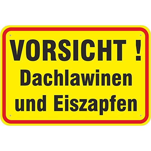 Schild Vorsicht Achtung Dachlawinen und Eiszapfen aus Aluminium-Verbundmaterial 3mm stark 40 x 60 cm von KDS