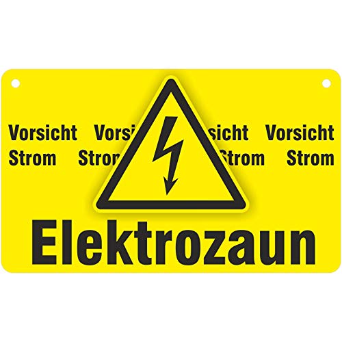 Schild Vorsicht Elektrozaun Weidezaunschild Warnschild Weide 120 x 200 mm aus PVC 2mm stark von KDS