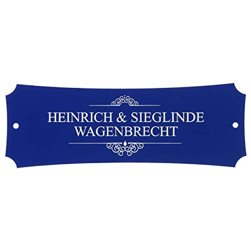 Türschild eckig rot 14 x 5 cm Namensschild Klingelschild Aluminium mit Text Gravur jetzt selbst gestalten von KDS