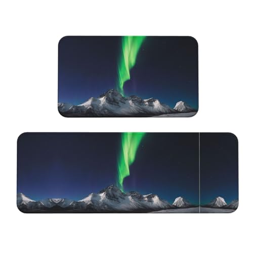 Aurora Print Küchenbodenmatte 2 Sets lebendige Designs für stilvolle und funktionale Böden von KDSEFHHCB