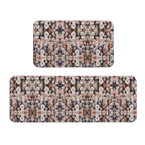Oodles of Poodles Print Kitchen Floor Mat 2 Sets Vibrant Designs for Stylish and Functional Floors von KDSEFHHCB