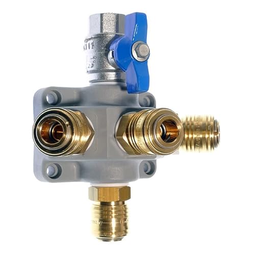 Druckluftverteiler EVA 34-G3/1, Kupplung 4-fach Kugelhahn 3/4" Kunststoff Grau von KDT
