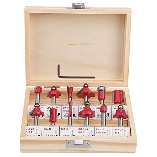 12Pcs Carbongehäuse Holzbearbeitungs Werkzeugfräser Router Bit Set mit Box 1/4 Zoll Präzisionskarbid Fräser für Holzbearbeitung von KDUTYE