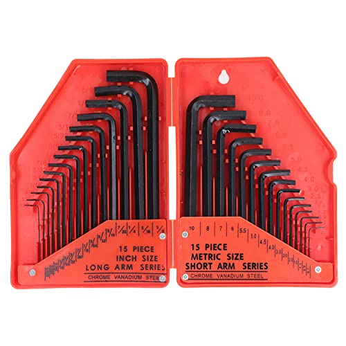 30 Stück Sechskantschlüssel Set 45 Stahl Hochfester Zoll Metrisch Langer Kurzer Arm Hex Key Combo Geeignet für Möbelmontage 30 Stück Sechskantschlüssel Set 45 Stahl Hochfester Zoll Metrisch Langer Kurzer Arm Hex Key Combo Geeignet für Möbelmontage von KDUTYE
