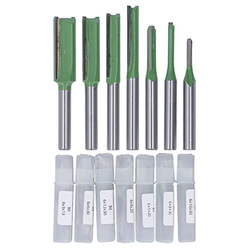 7pcs Straight Router Bit Round Shank Mahlen Cutter Cutter Set Kit effizient für Holzbearbeitung von KDUTYE