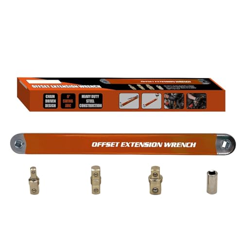 KDUTYE Offset Extension Schluessel Multifunktions-Ratschenschluessel Set mit 1/2in 1/4in 3/8in Adapter Orange von KDUTYE