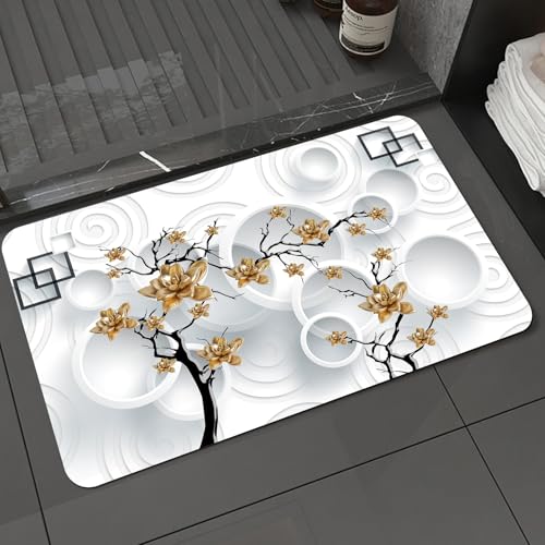 KDWJS Badematte rutschfest Super Absorbierende Badezimmerteppich,Waschbar Duschvorleger,Badewannen undBadezimmer,3D-Illustration von Blumen-Tapete,40x60 cm KDWJS Badematte rutschfest Super Absorbierende Badezimmerteppich,Waschbar Duschvorleger,Badewannen undBadezimmer,3D-Illustration von Blumen-Tapete,40x60 cm von KDWJS