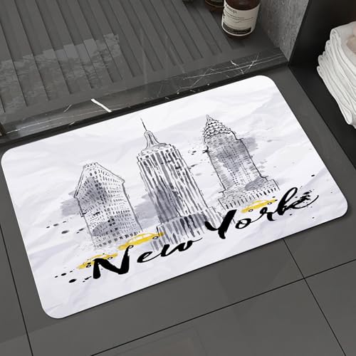 KDWJS Badematte rutschfest Super Absorbierende Badezimmerteppich,Waschbar Duschvorleger,Badewannen undBadezimmer,Aquarell, Wolkenkratzer Empire State Building Altes amerikanisches Wunder,40x60 cm KDWJS Badematte rutschfest Super Absorbierende Badezimmerteppich,Waschbar Duschvorleger,Badewannen undBadezimmer,Aquarell, Wolkenkratzer Empire State Building Altes amerikanisches Wunder,40x60 cm von KDWJS