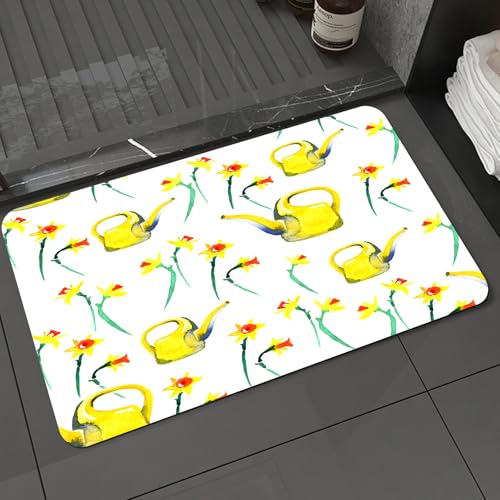 KDWJS Badematte rutschfest Super Absorbierende Badezimmerteppich,Waschbar Duschvorleger,Badewannen undBadezimmer,Aquarell Frühling Blumen Narzissenmuster,40x60 cm KDWJS Badematte rutschfest Super Absorbierende Badezimmerteppich,Waschbar Duschvorleger,Badewannen undBadezimmer,Aquarell Frühling Blumen Narzissenmuster,40x60 cm von KDWJS