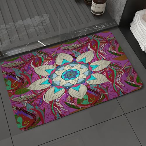 KDWJS Badematte rutschfest Super Absorbierende Badezimmerteppich,Waschbar Duschvorleger,Badewannen undBadezimmer,Aquarell-Handmalerei von abstrakten Blumen mit nahtlosem Muster, Vektorhinte,40x60 cm KDWJS Badematte rutschfest Super Absorbierende Badezimmerteppich,Waschbar Duschvorleger,Badewannen undBadezimmer,Aquarell-Handmalerei von abstrakten Blumen mit nahtlosem Muster, Vektorhinte,40x60 cm von KDWJS
