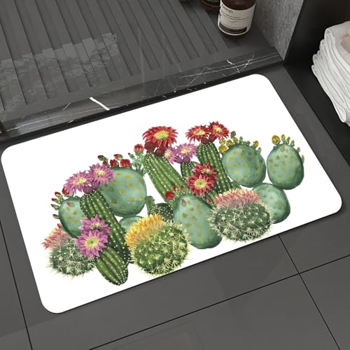 KDWJS Badematte rutschfest Super Absorbierende Badezimmerteppich,Waschbar Duschvorleger,Badewannen undBadezimmer,Aquarell-Kaktus-Grenze isoliert auf weißem Hintergrund,40x60 cm KDWJS Badematte rutschfest Super Absorbierende Badezimmerteppich,Waschbar Duschvorleger,Badewannen undBadezimmer,Aquarell-Kaktus-Grenze isoliert auf weißem Hintergrund,40x60 cm von KDWJS