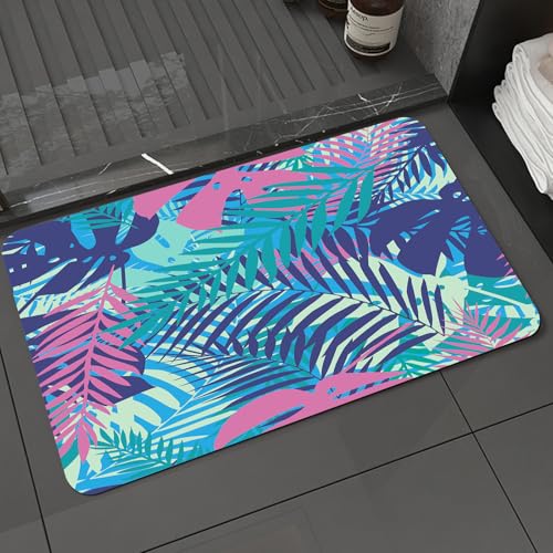 KDWJS Badematte rutschfest Super Absorbierende Badezimmerteppich,Waschbar Duschvorleger,Badewannen undBadezimmer,Blatt, Digitale Neon bunten l ozeanischen Blumen und Blättern, rosa türkis d,40x60 cm KDWJS Badematte rutschfest Super Absorbierende Badezimmerteppich,Waschbar Duschvorleger,Badewannen undBadezimmer,Blatt, Digitale Neon bunten l ozeanischen Blumen und Blättern, rosa türkis d,40x60 cm von KDWJS